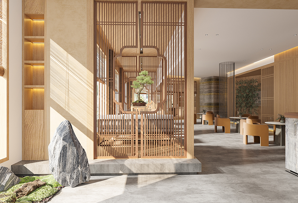 西安新中式風(fēng)格茶樓裝修設(shè)計(jì)