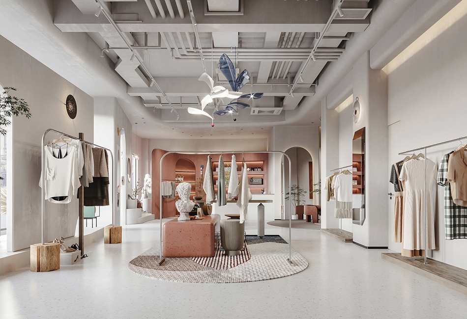 西安侘寂風(fēng)服裝店裝修設(shè)計(jì)